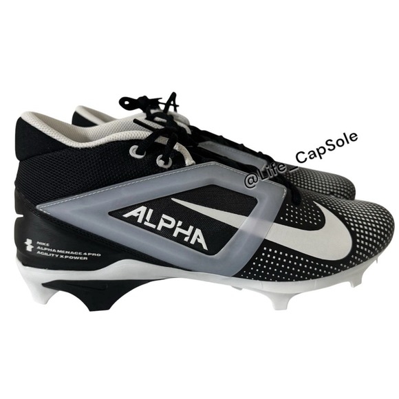 Size 11 Nike Alpha Menace 4 Pro Football Cleats Black/White FZ7702-005 NEW Men's